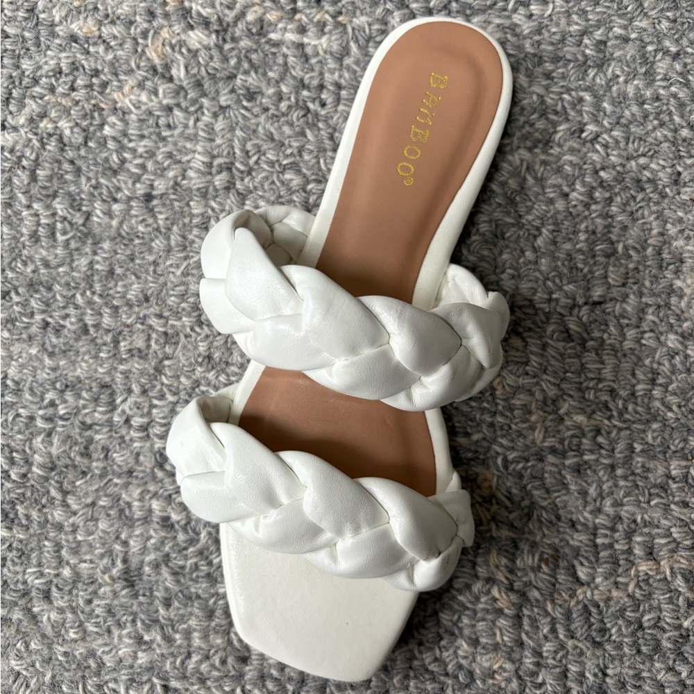 BAMBOO White Braided Sandals